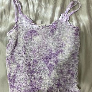 ripped purple tie-dye cami tank